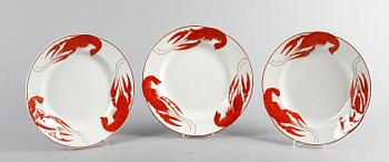 KRÄFTSERVIS, 20 delar. Flintgods, Rörstrand, 1900-talets början.