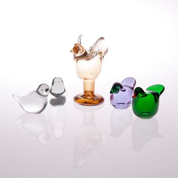 FIGURIINEJA, lasia, OIVA TOIKKA, 3 kpl sekä JAAKKO NIEMI, 2 kpl, Nuutajärvi.