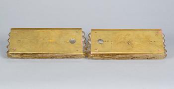 VÄGGLAMPOR, ett par, Carl Fagerlund, Orrefors, 1900-talets andra hälft.