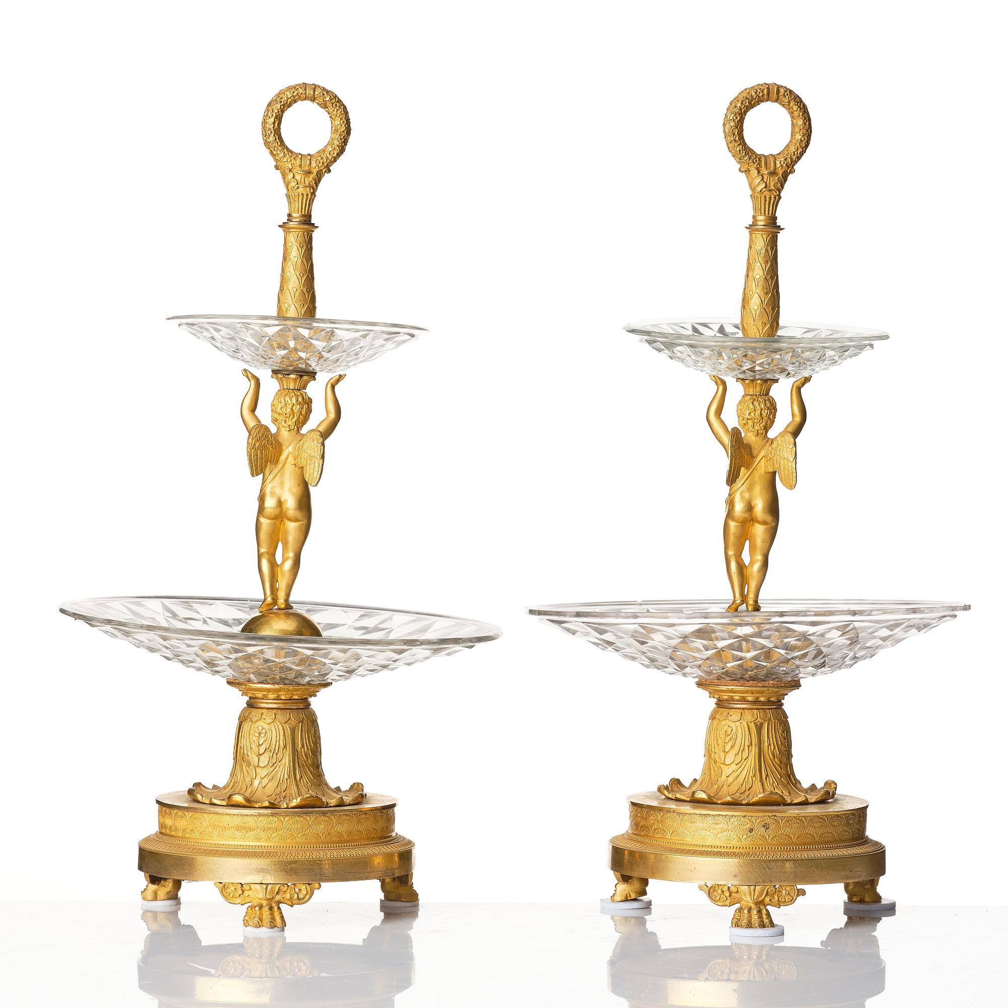 Bordsuppsatser, ett par, i Pierre Philippe Thomires art, Paris, 1800-talets början, Empire.