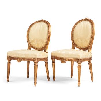 64. A pair of Gustavian chairs, Stockholm, second part of the 18th century.