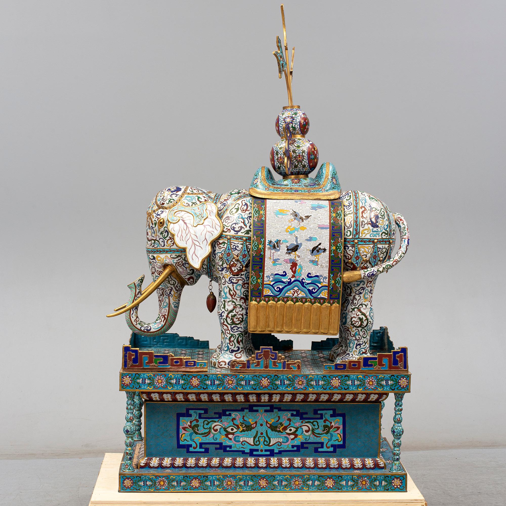 A large chinese cloisonné sculpture, 20th Century.