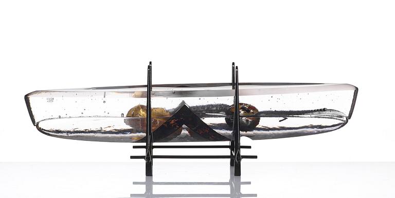 Bertil Vallien, a unique "Voyage XXV" cast glass sculpture, Kosta Boda, Sweden 2019.