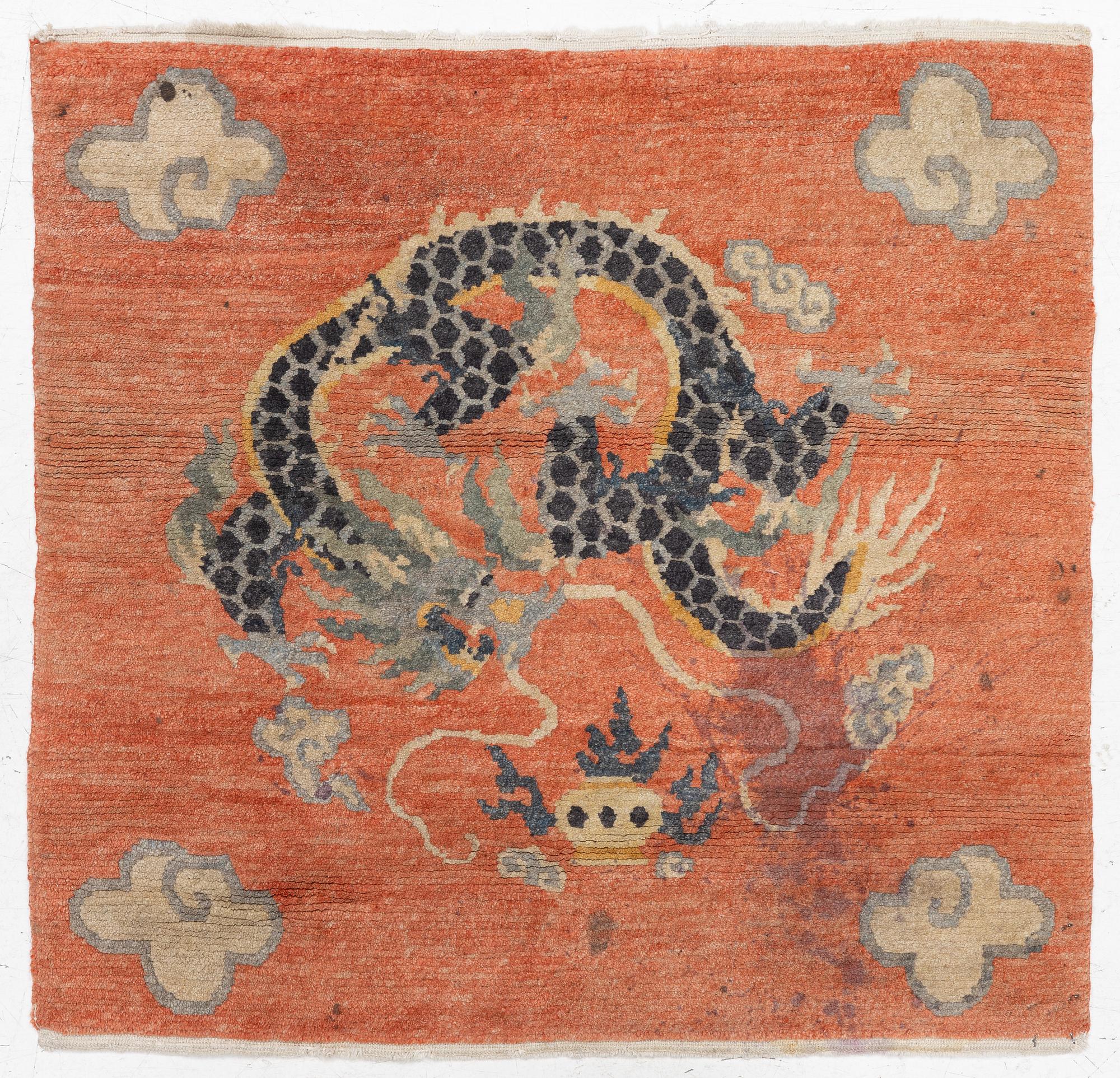 Rug, Old Tibet, approx. 83 x 91 cm.