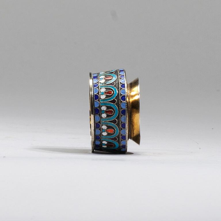 SALTKAR, silver och emalj, Ryssland, Moskva 1891.