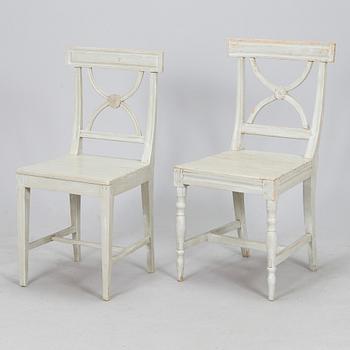 Two similar late gustavian chairs, early 19th century.