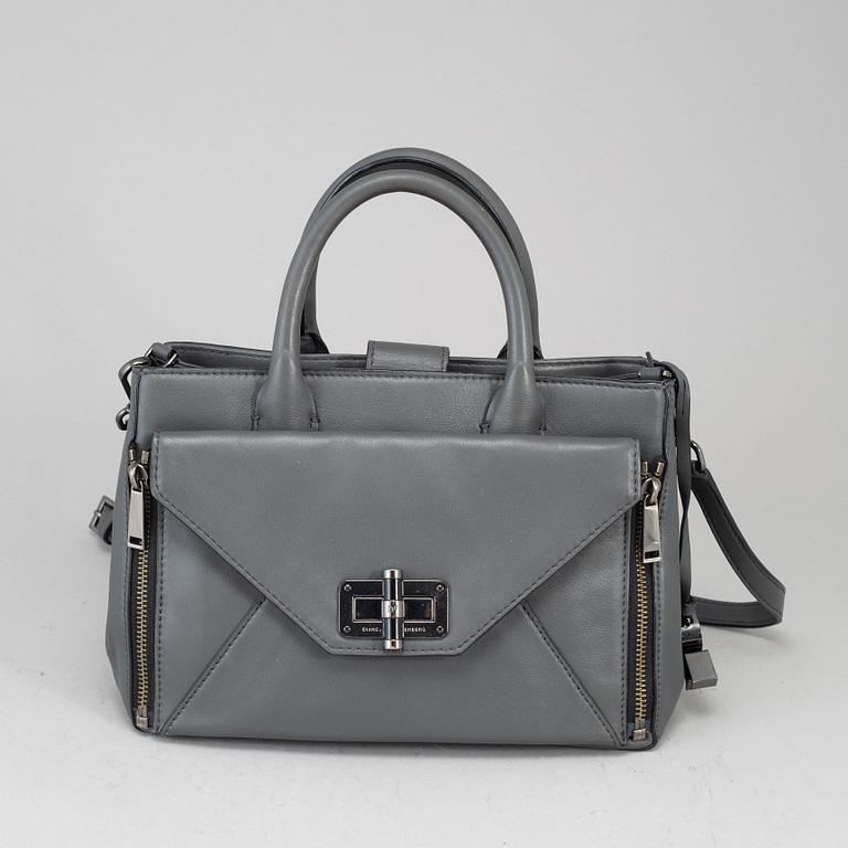 DIANE VON FÜRSTEBERG, a grey leather 'DVF Secret Agent' bag.