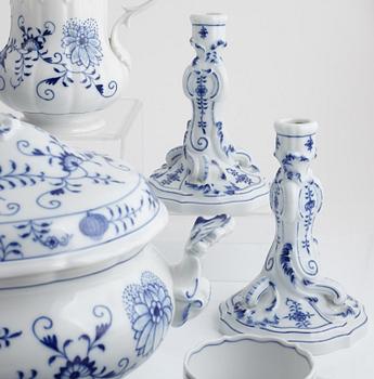 A Meissen Dining and Coffee Service, "Onion Pattern", (90 pieces).