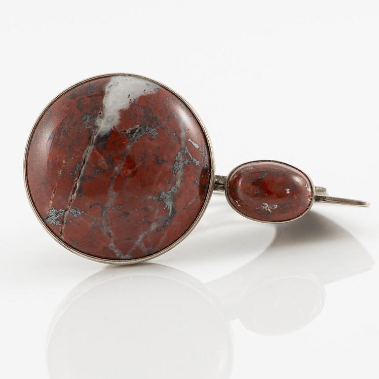 Jan-Christer Lundqvist, ring, silver, with red stones, Skövde 1985.