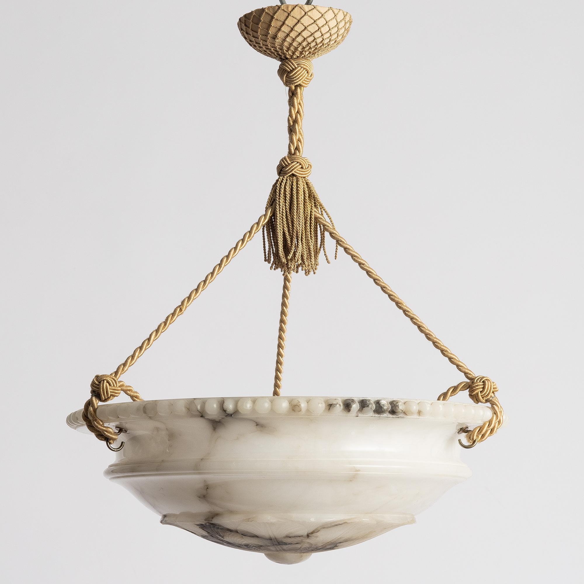 An alabaster ceiling lamp, 1920s.
