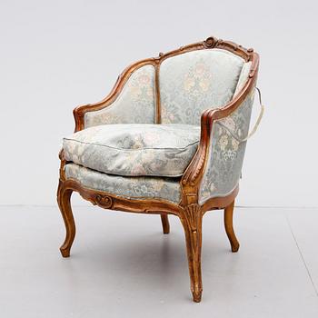 FÅTÖLJ, rokokostil, 1900-talets mitt.