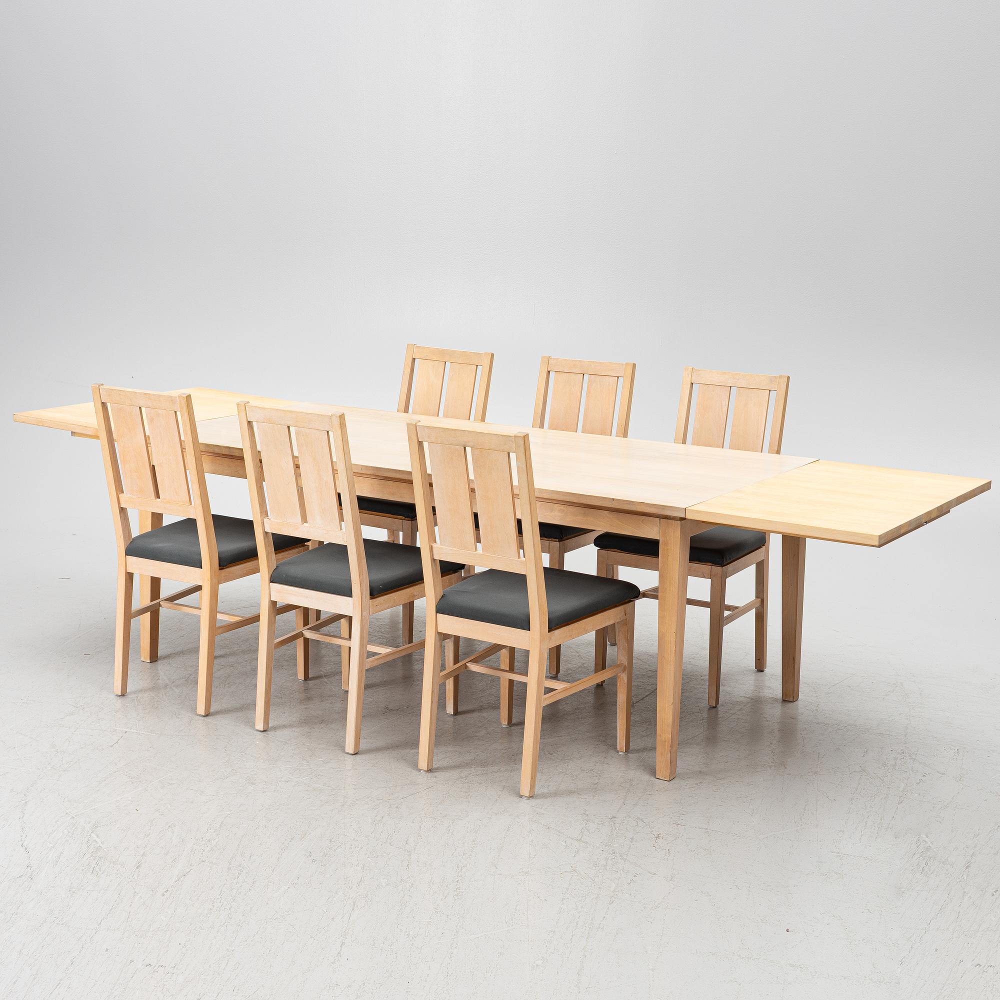 Marit Stigsdotter, dining group, 7 pieces, "Allegro", Stolab.