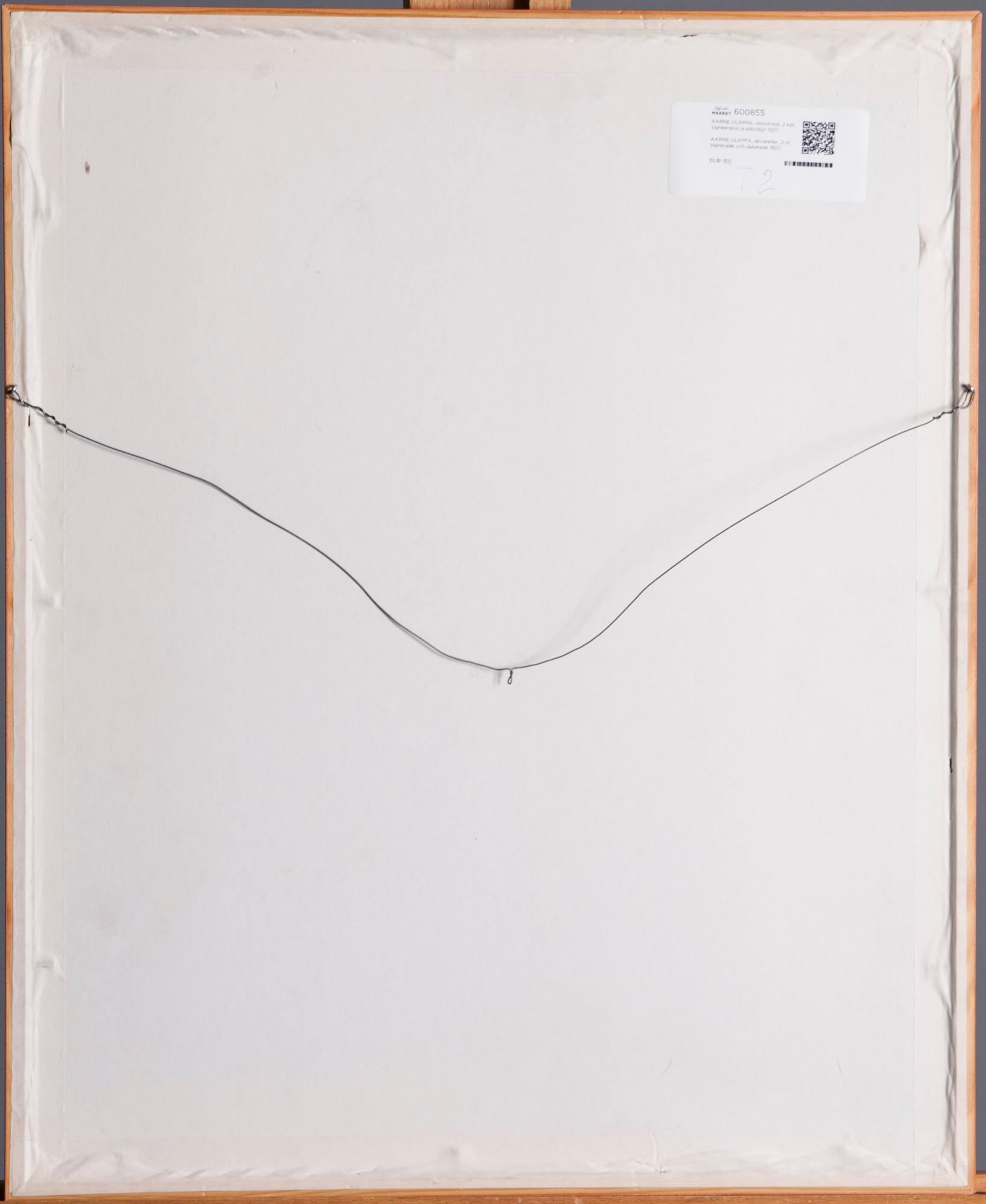 AARNE ULAPPA, akvareller, 2 st, signerade och daterade 1927.