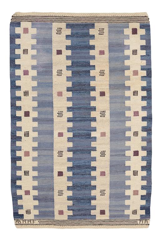 Marianne Richter, MATTO, "Blåtaggen", flat weave, ca 159,5 x 99-103,5 cm, signed AB MMF MR.