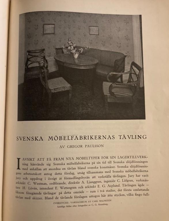 Carl Malmsten, soffa, Swedish Grace, Svenska Möbelfabrikerna, Bodafors, 1920-tal.