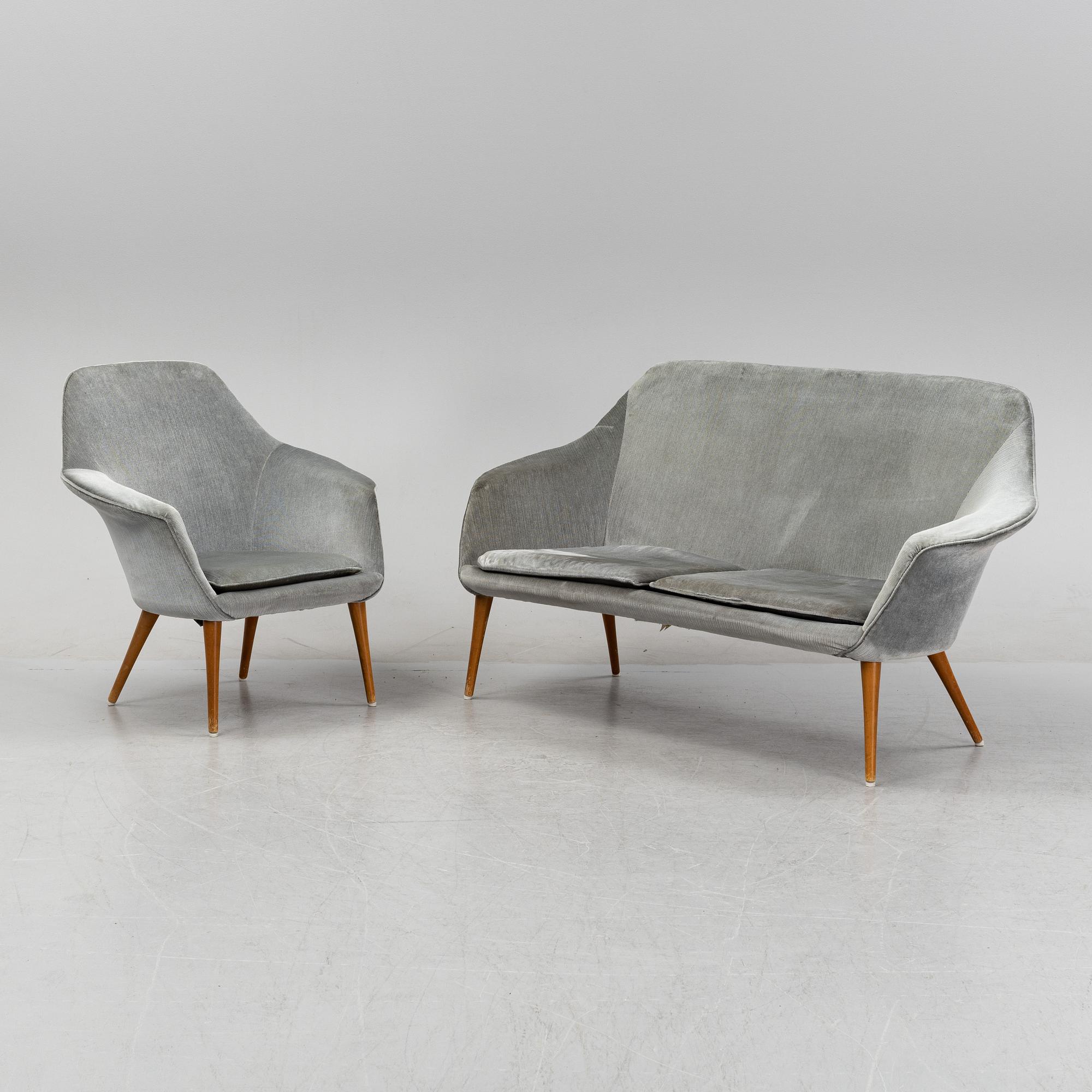 A sofa and easy chair, 'Tonga 48', Nordiska Kompaniet, 1950's.