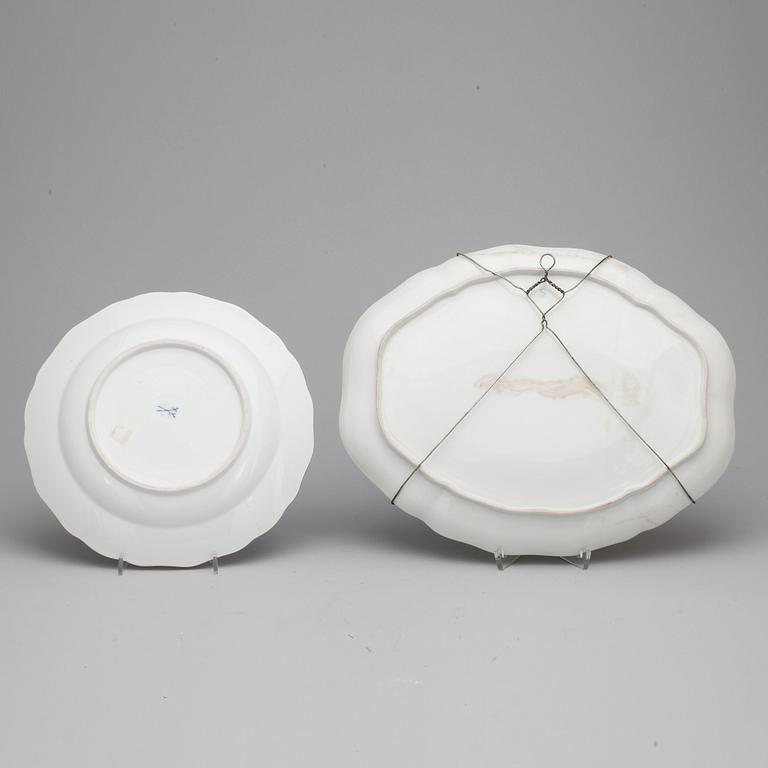 PARTI PORSLIN, 3 delar, bla meissen, 1900-tal.