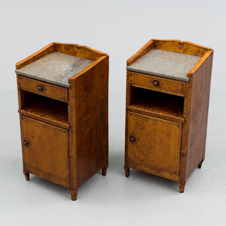 A pair of bedside tables, first half of the 20th century.