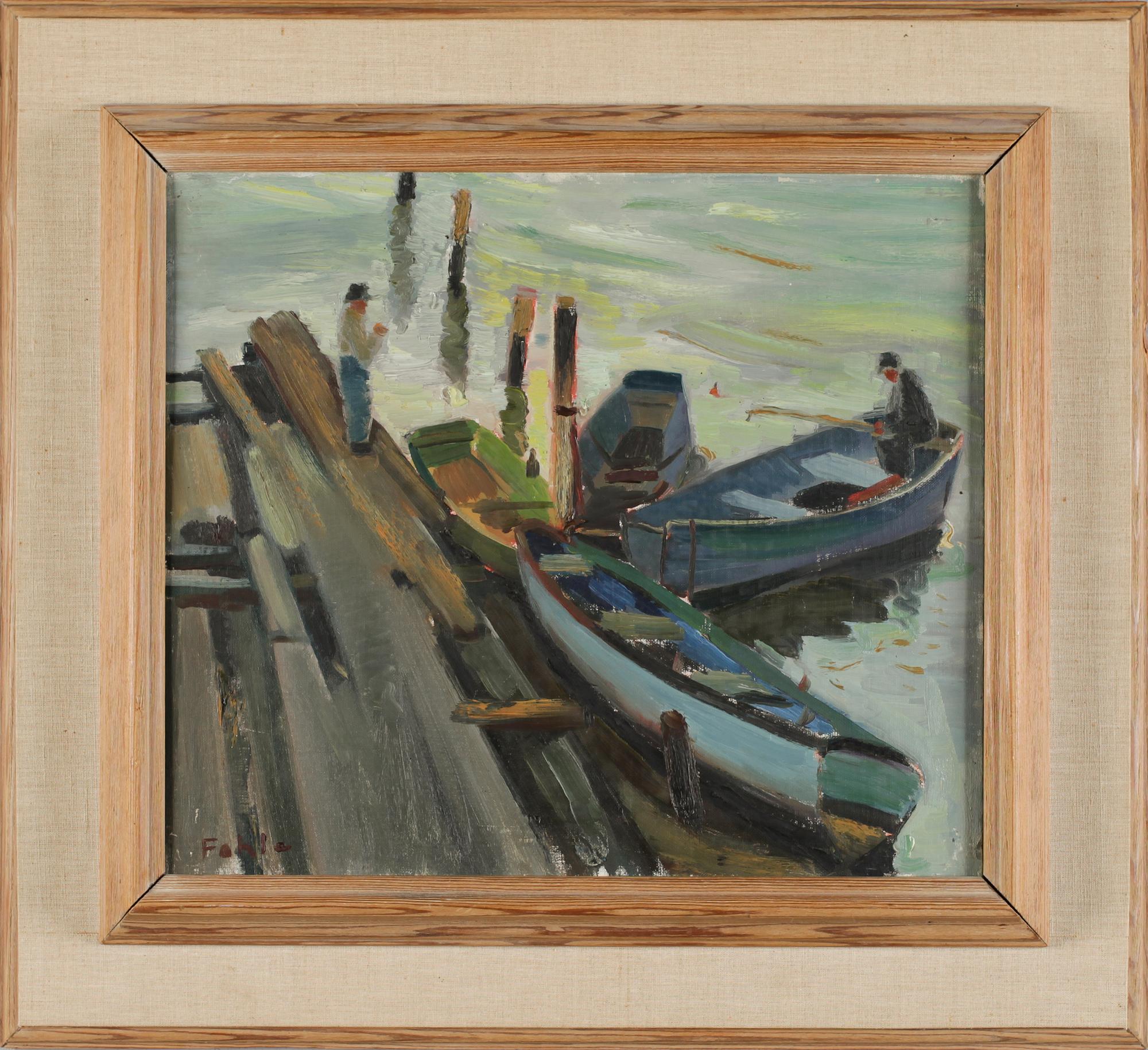 GUSTAF ADOLF FAHLE, olja på pannå, signerad.