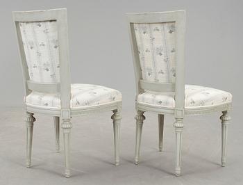 STOLAR, 6 st, samt KARMSTOLAR, 2 st, gustaviansk stil, Sylvén, 1900-talets andra hälft.