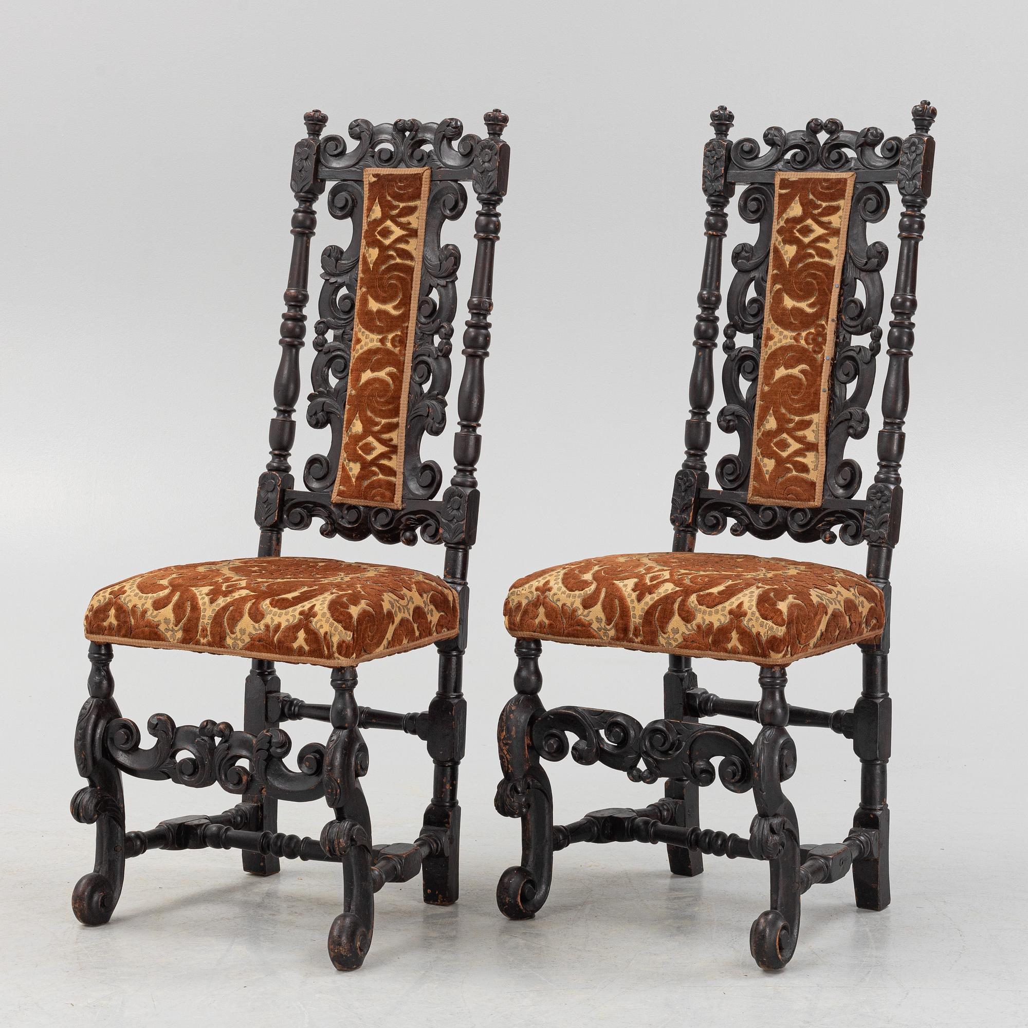 Stolar, ett par, Barock, 1700-tal.