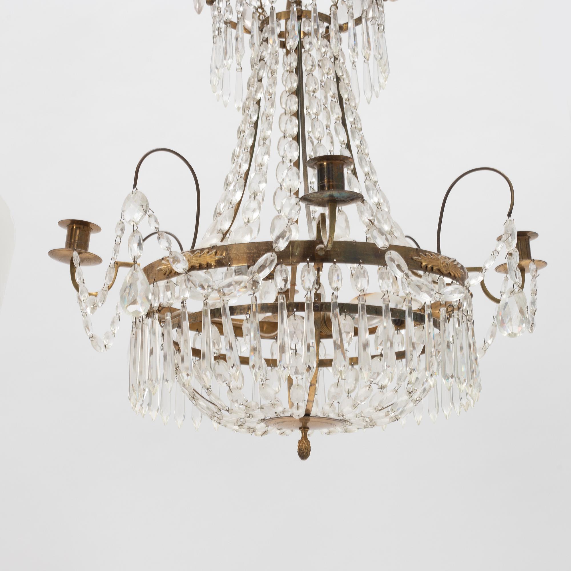 A Gustavian style chandelier, 20th Century.