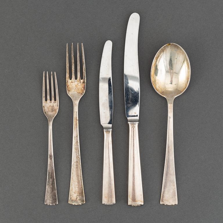 A Swedish 20th century 51 piece sterling silver cutley-set, marked CGH, Stockholm 1960.