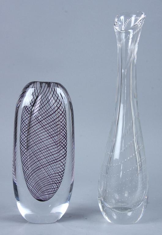 VASER, 2 st, glas, Vicke Lindstrand, Kosta.