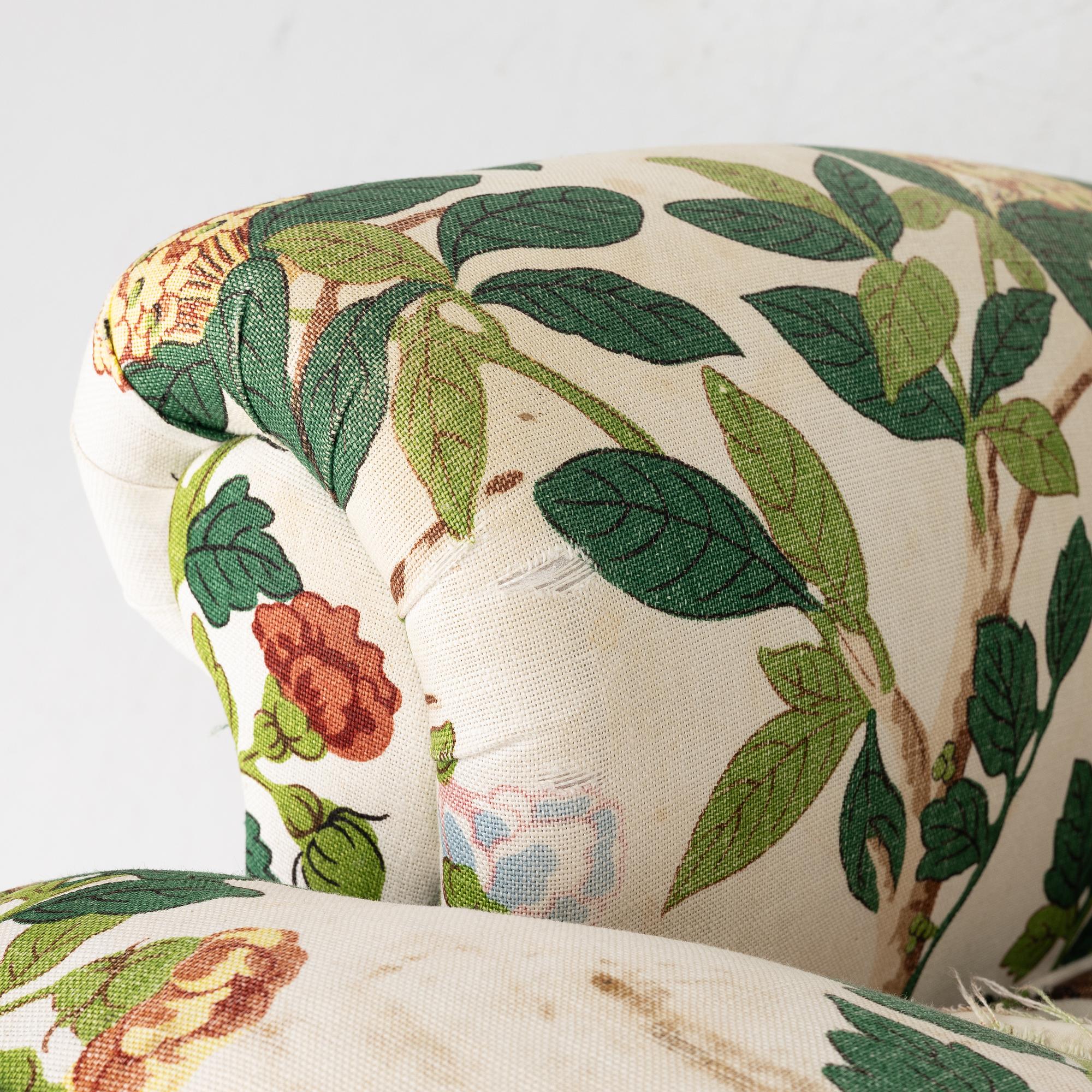 Josef Frank, a model 568 armchair, Firma Svenskt Tenn Sweden, after 1985.