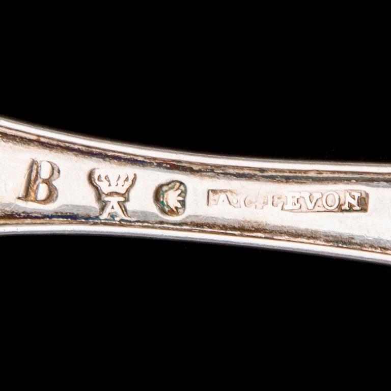 GAFFLAR, 11 st, silver, gammalsvensk modell, Finland 1800-talets början och första hälft. Vikt 654 g.