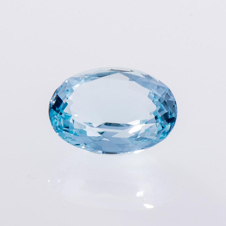 AKVAMARIN, oval fasettslipad 12,75 ct.
