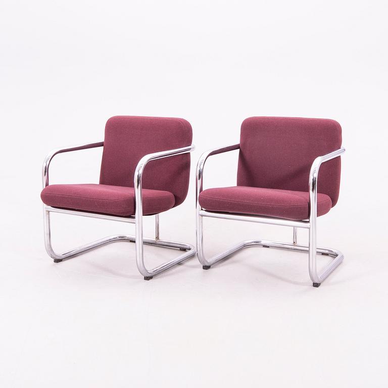 Börge Lindau & Bo Lindenkrantz, a pair of "S70-4" armchairs, Lammhults 1968.