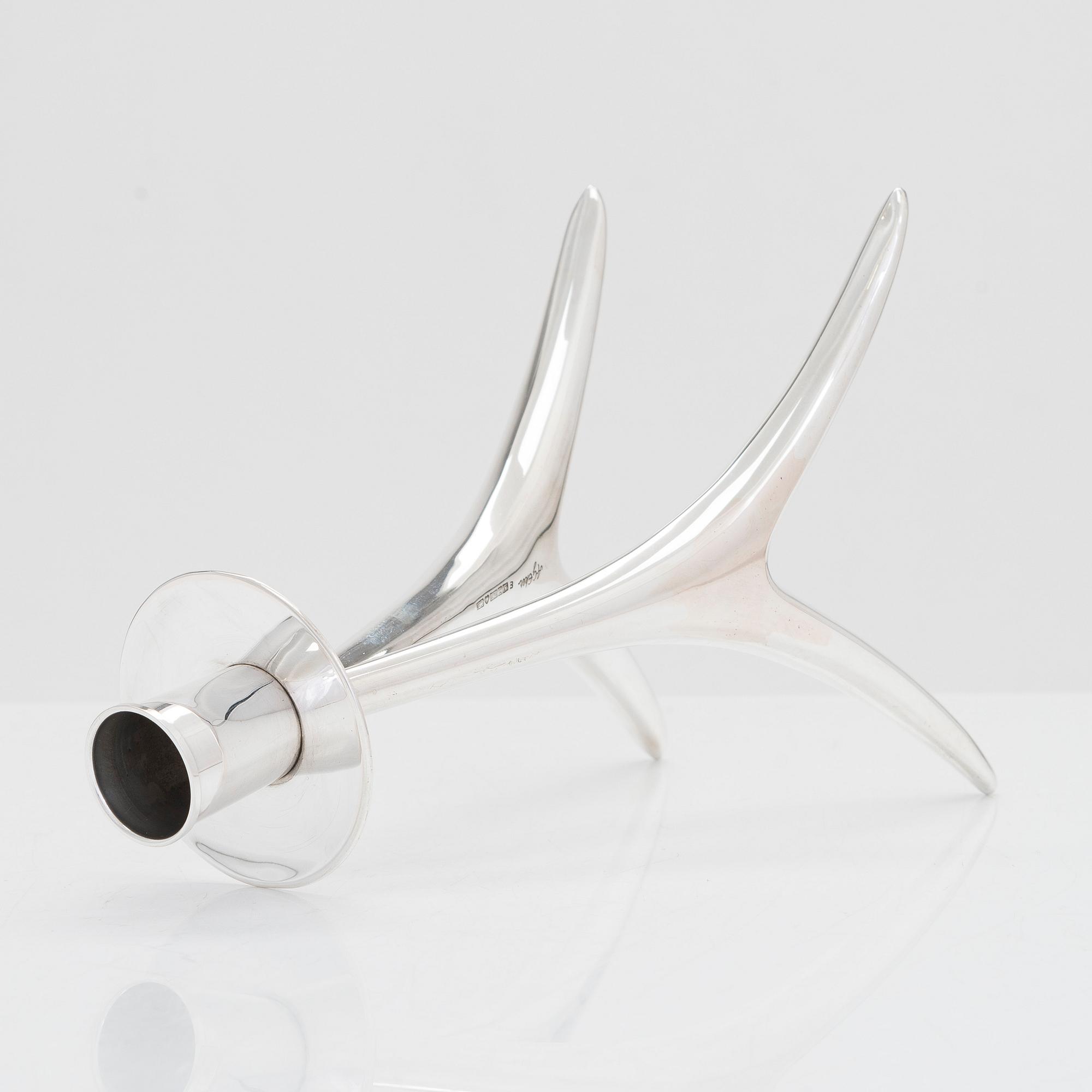 Anna-Greta Eker, ljusstake, silver, Auran Kultaseppä oy, Åbo 1958.