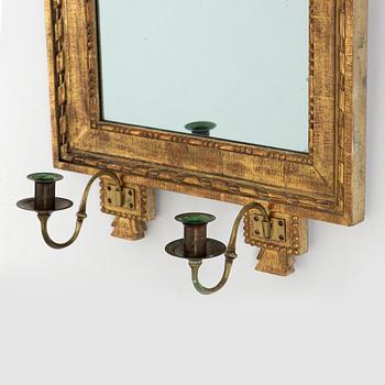 Spegellampetter, ett par, för två ljus, Gustaviansk stil, omkring år 1900.