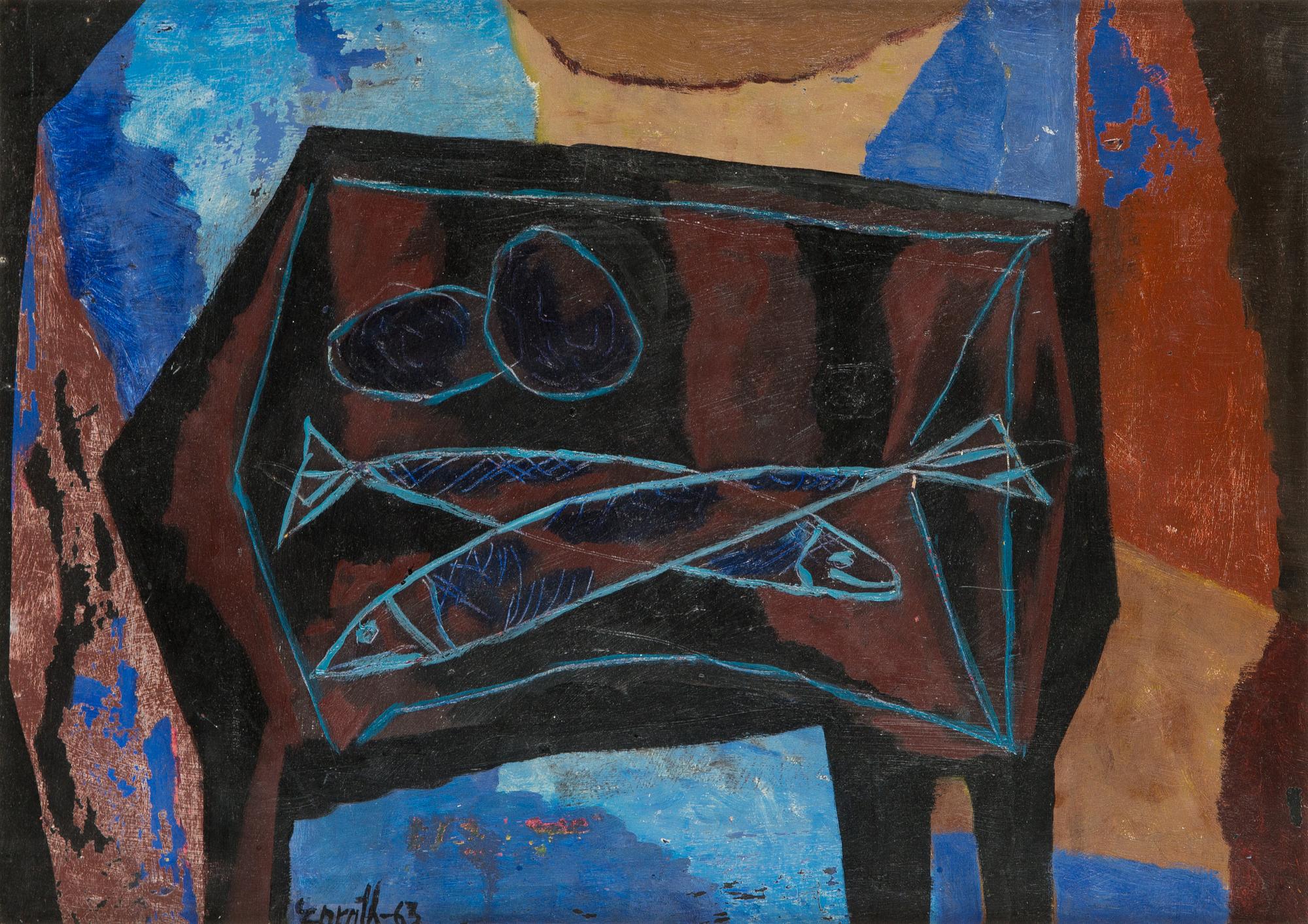Erik Enroth, Still-life with fishes.