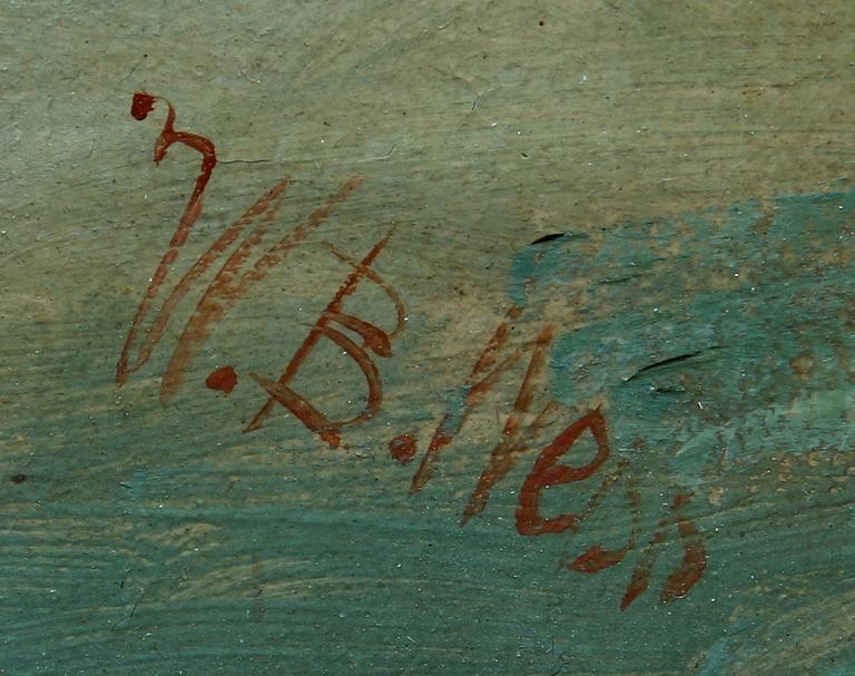 OKÄND KONSTNÄR, olja på duk. Bär sign W.B Webb. 1800-tal.