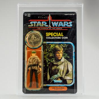 STAR WARS, Luke Battle Poncho POTF 92 back AFA85 Y-NM+, Kenner 1985.