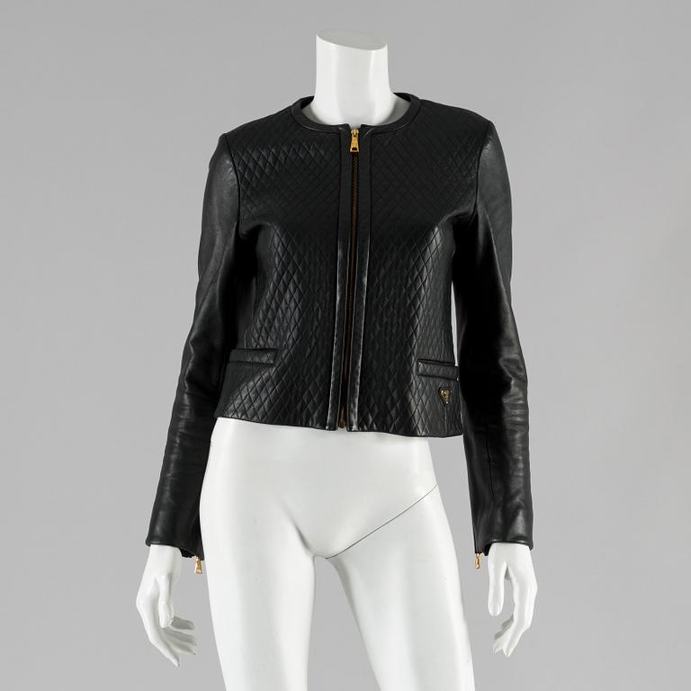 LEATHEr JACKET, Prada, italiensk storlek 40.