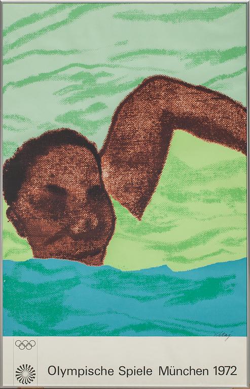 AFFISCHER, 5 st, "Olympische Spiele 1972", bl a Tom Wesselmann.