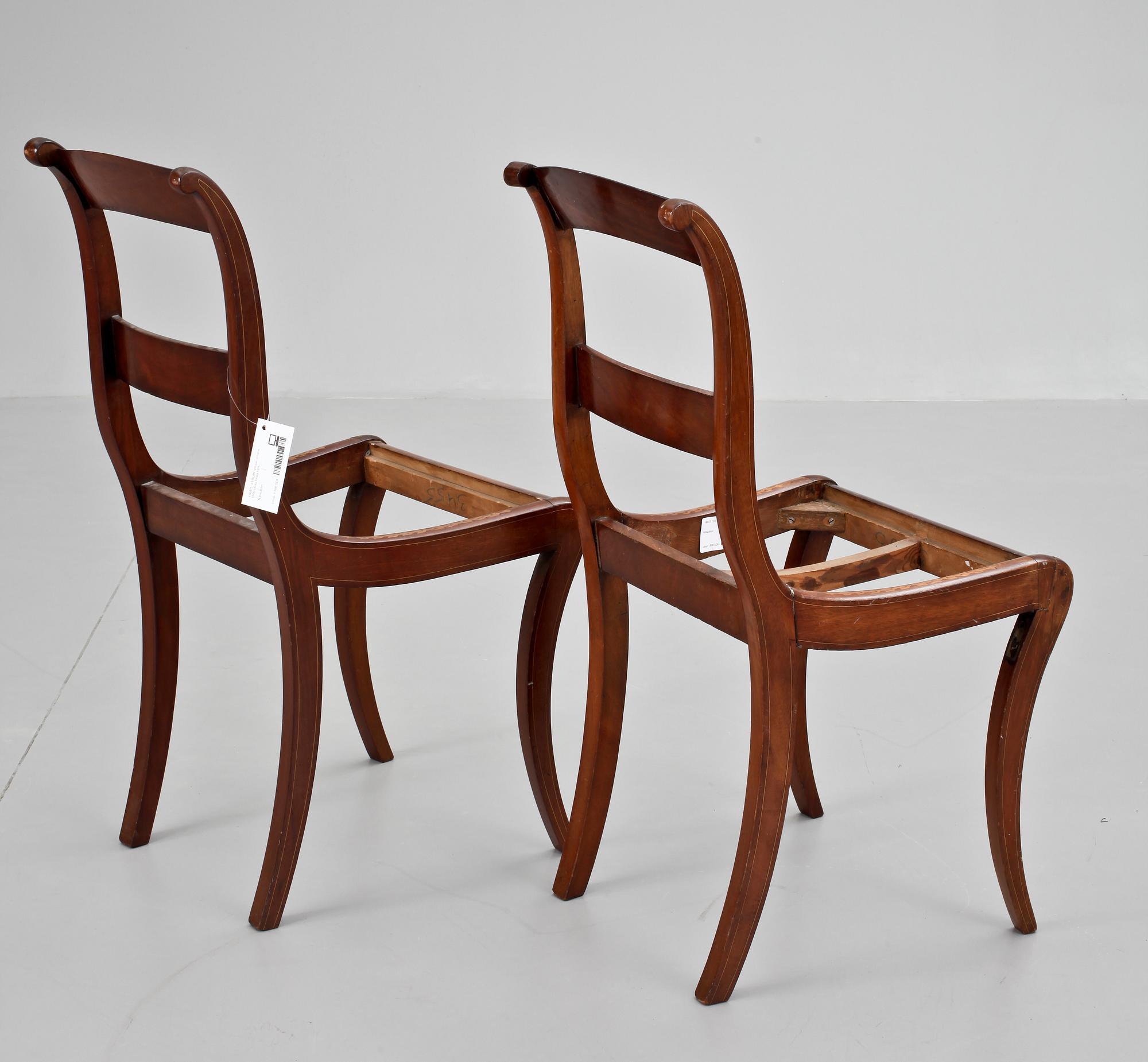 STOLAR, ett par, empire, 1800-talets första hälft.