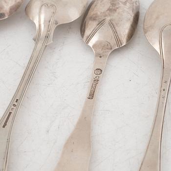 Fifteen Swedish Silver Tablespoons, 18th-19th Century.