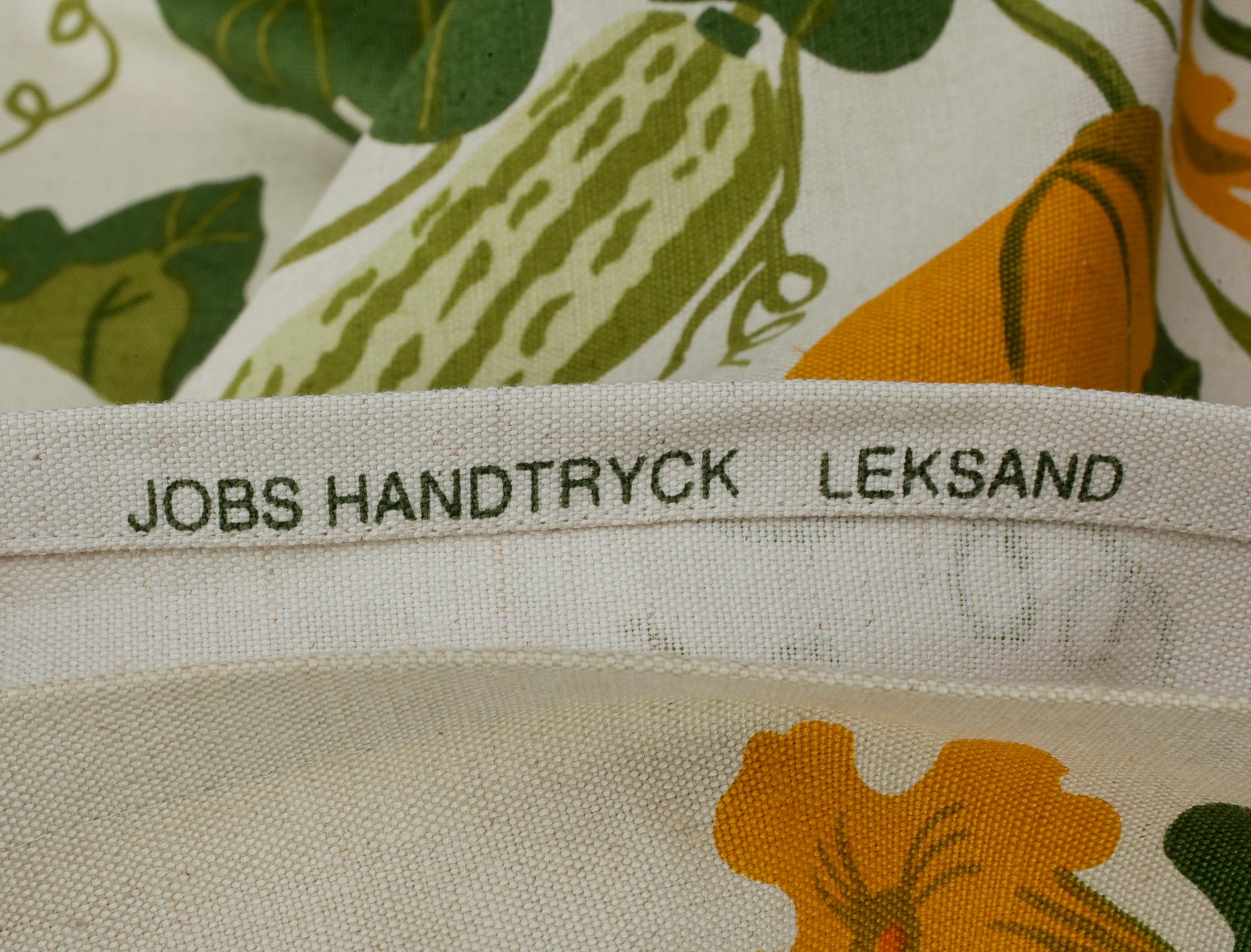 GARDINLÄNGDER, ett par, "Pumpor", Jobs Handtryck, Leksand.