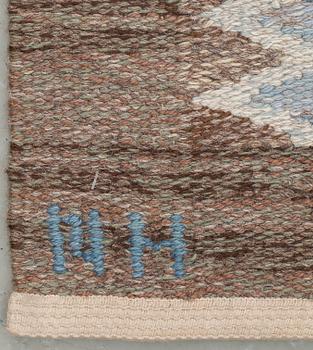 A CARPET, flat weave, "Tulpan", 244,5x172 cm, signed NH KH (Nea Hållfast, Klockargårdens Hemslöjd), Sweden, the 1970's.