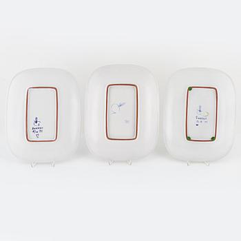 Stig Lindberg, three dishes, Gustavsbergs studio.