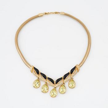 Christian Dior, collier och örhängen, 2 st.