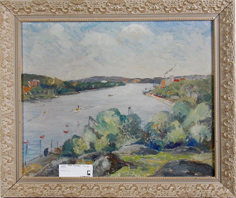 OKÄND KONSTNÄR, olja på pannå. 1900-talets första hälft.