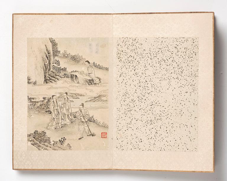 A Chinese album with figure scenes, late Qing dynasty, early 20th century.