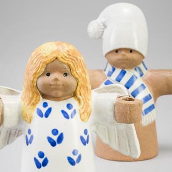 A set of two "Julius & Juliana" stoneware figurines by Lisa Larson for Gustavsberg.