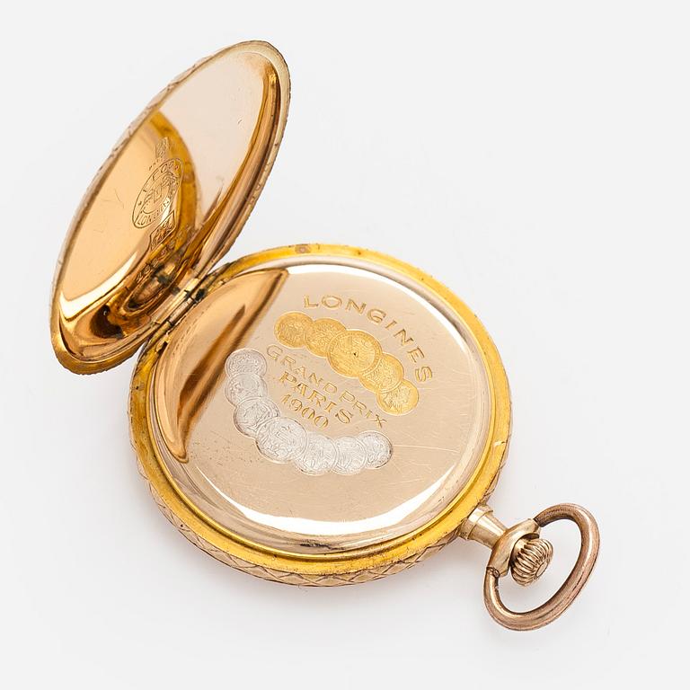 Longines, pocket watch, hunter, 30 mm.