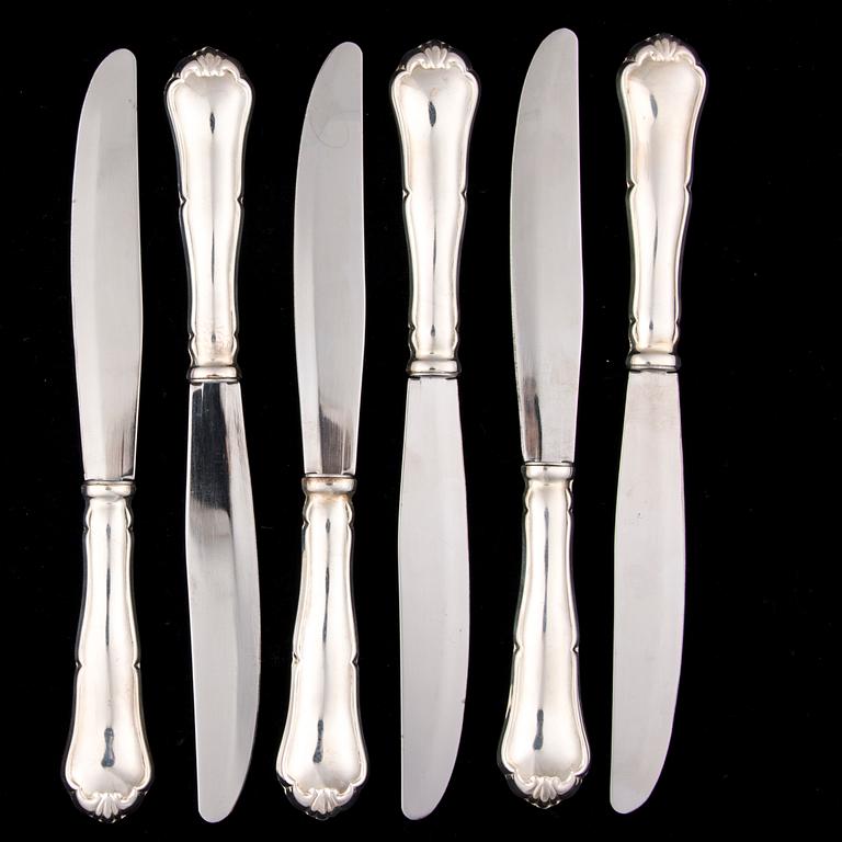 BESTICK, silver, 6+6 st "Chippendale", 2004.
